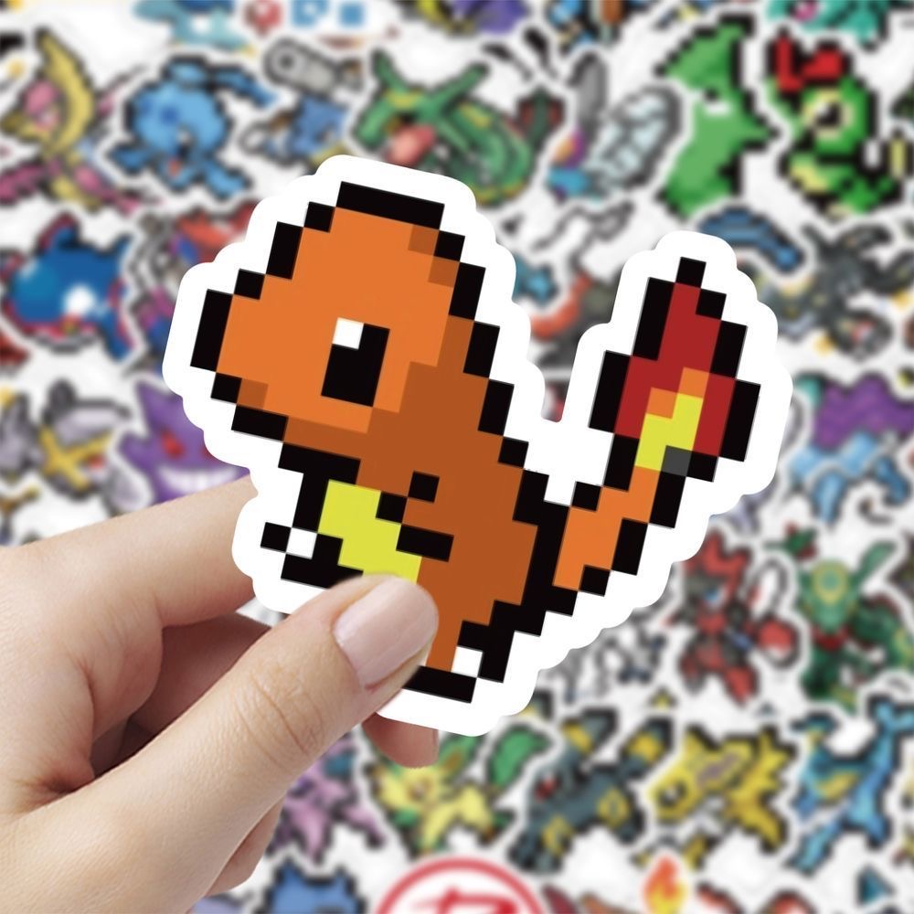Laptop Accessories Case - 60Pcs Pixel Pokémon Stickers Cute Pocket