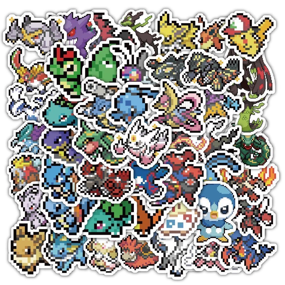 60Pcs Pixel Pokémon Stickers C - Laptop Accessories Case review and price