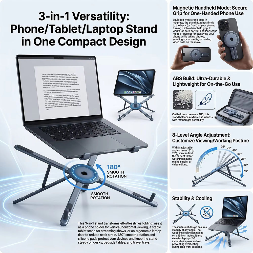 Portable Magnetic Phone Holder - Laptop Stand Portable review and price